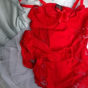 Plus size Christmas red teddy